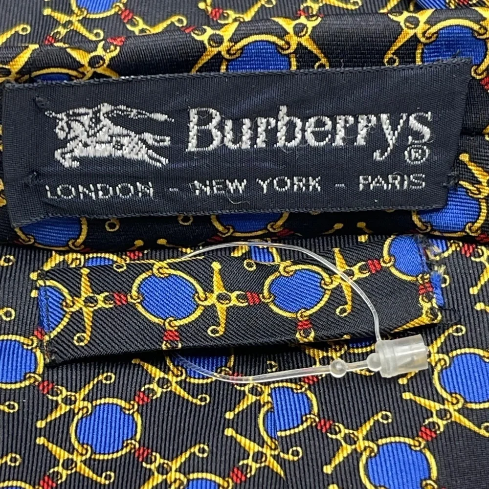 Burberrys Vintage 100% Silk Men's Necktie - Navy - Preowned